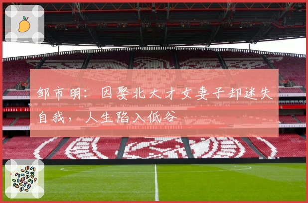 邹市明：因娶北大才女妻子却迷失自我，人生陷入低谷